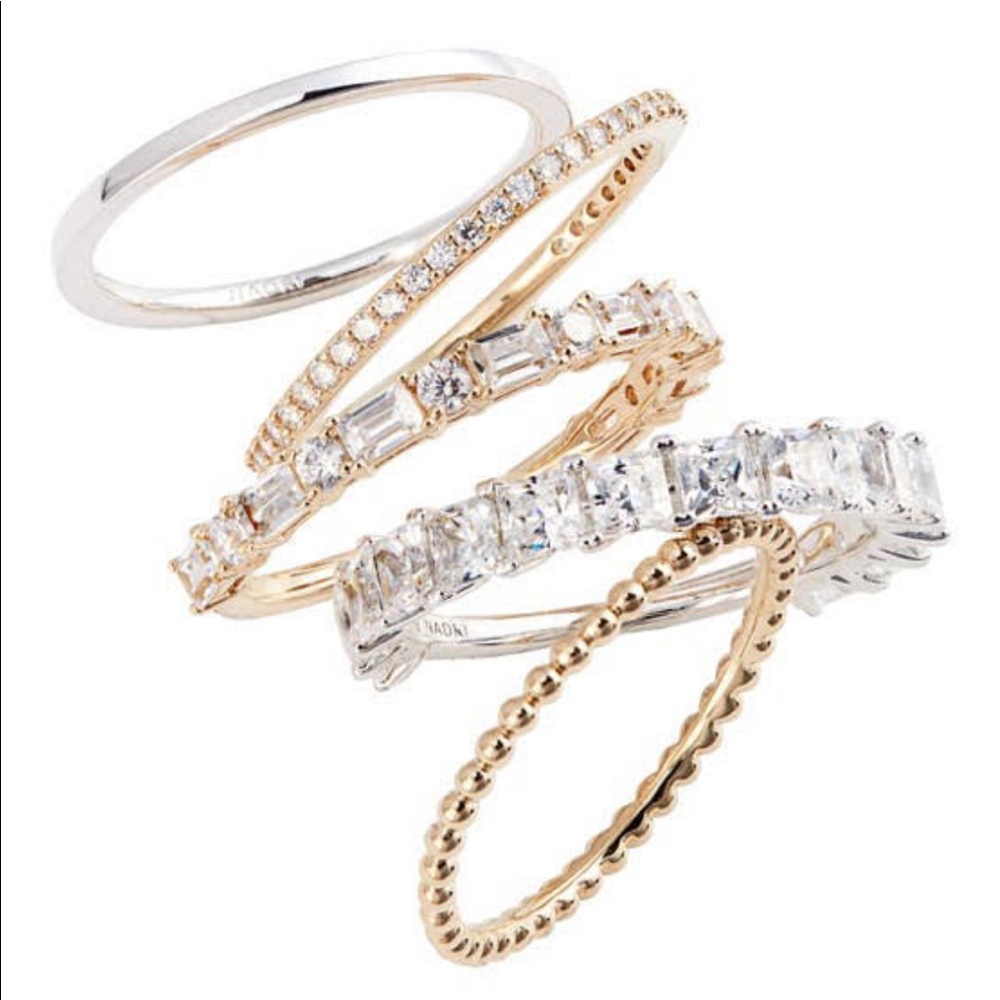Nadri Set of 5 Stacking Rings, Size 5